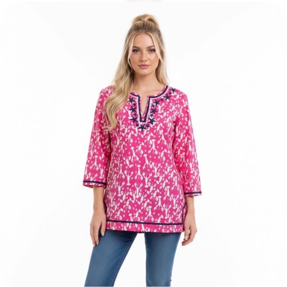 Talbots Lobster Rockstar Tunic Women’s Plus Size Beachy Feminine